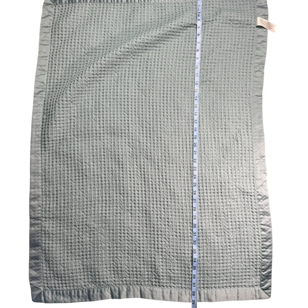 Carters Blue Waffle Knit Baby Blanket with Satin Trim CX109657 SML‎